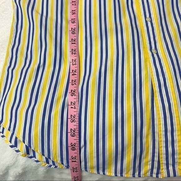 Ralph Lauren Men’s Button Down Shirt Yarmouth Cotton, Size 17 32/33 Blue, Yellow - Picture 6 of 8